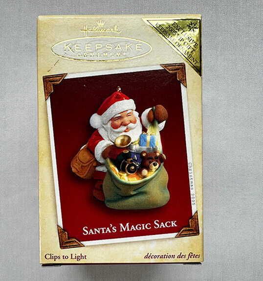 2005 Santa\'s Magic Sack Repaint ~ Lights Up ~ Hallmark Ornament