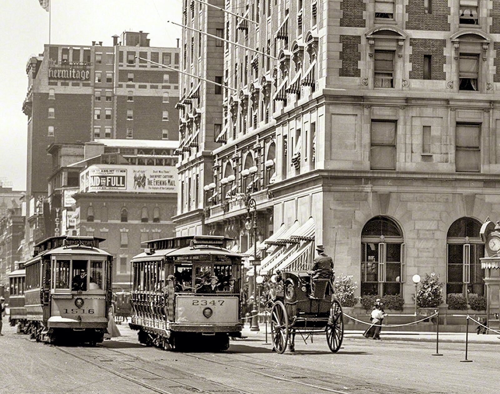 1908 BROADWAY & TIMES SQUARE New York STREET CARS Photo (183-R )