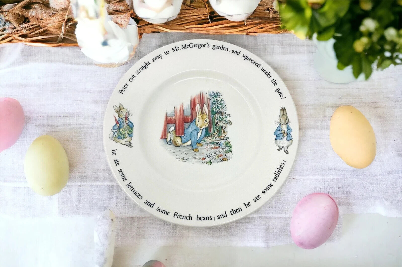 Vintage 1980's Wedgwood Beatrix Potter Peter Rabbit 8” Plate