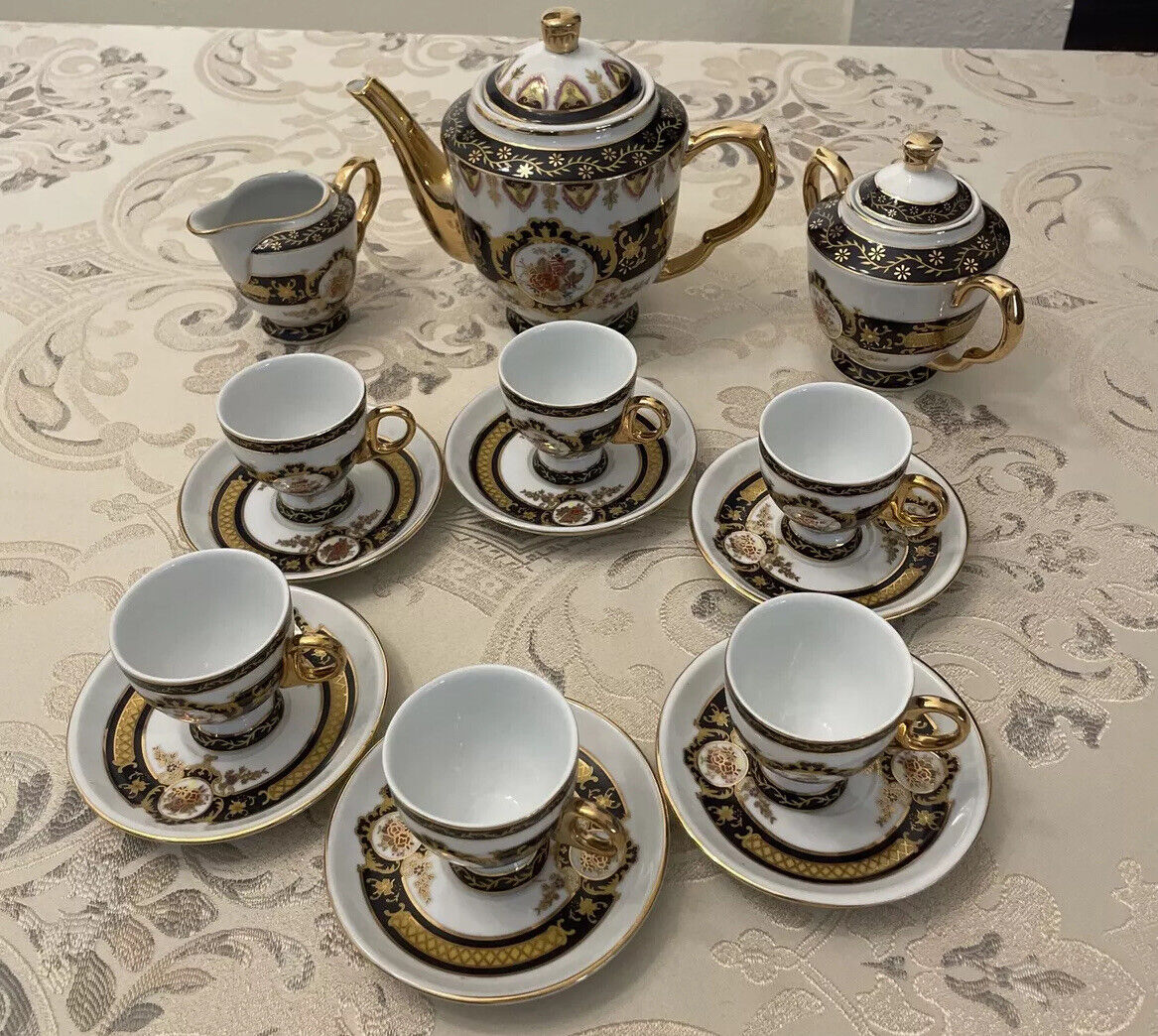 VTG L F Fine Limoges China Porcelain PRC complete coffe set In Good Condition
