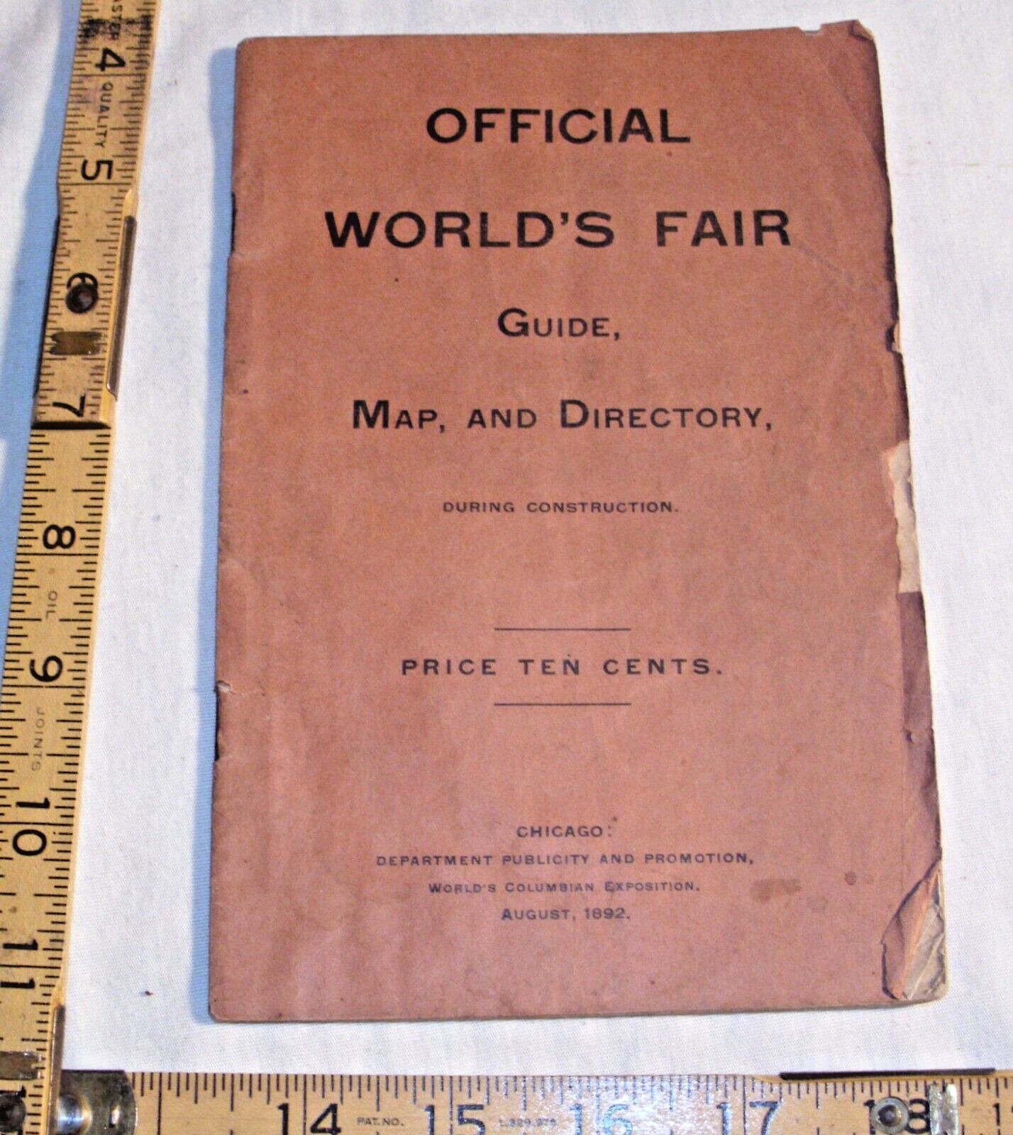 WORLD\'S COLUMBIA EXPOSITION 1892 OFFICIAL WORLDS FAIR MAP AND DIRECTORY BOOKLET