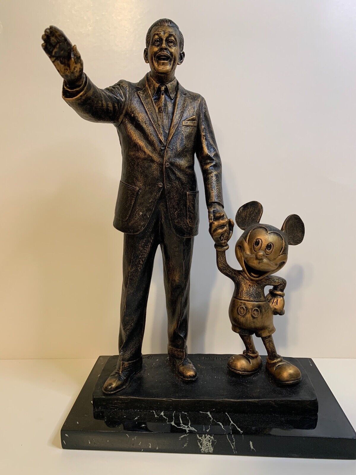 Walt Disney & Mickey Mouse Cold Cast Bronze Partners Statue/Rare Blaine Gibson 
