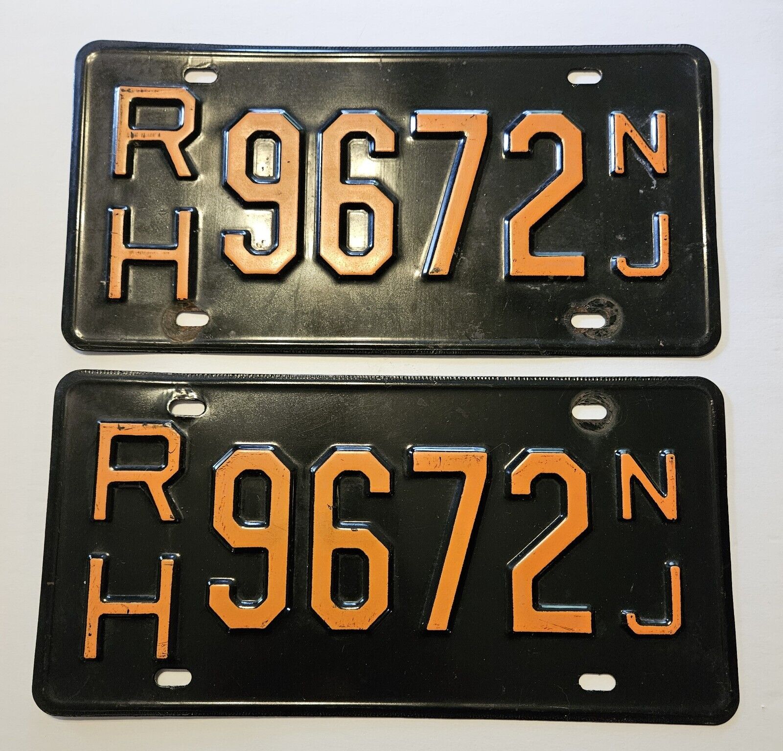 Vintage Set: Pair of 1957-59 New Jersey Bergen County License Plates