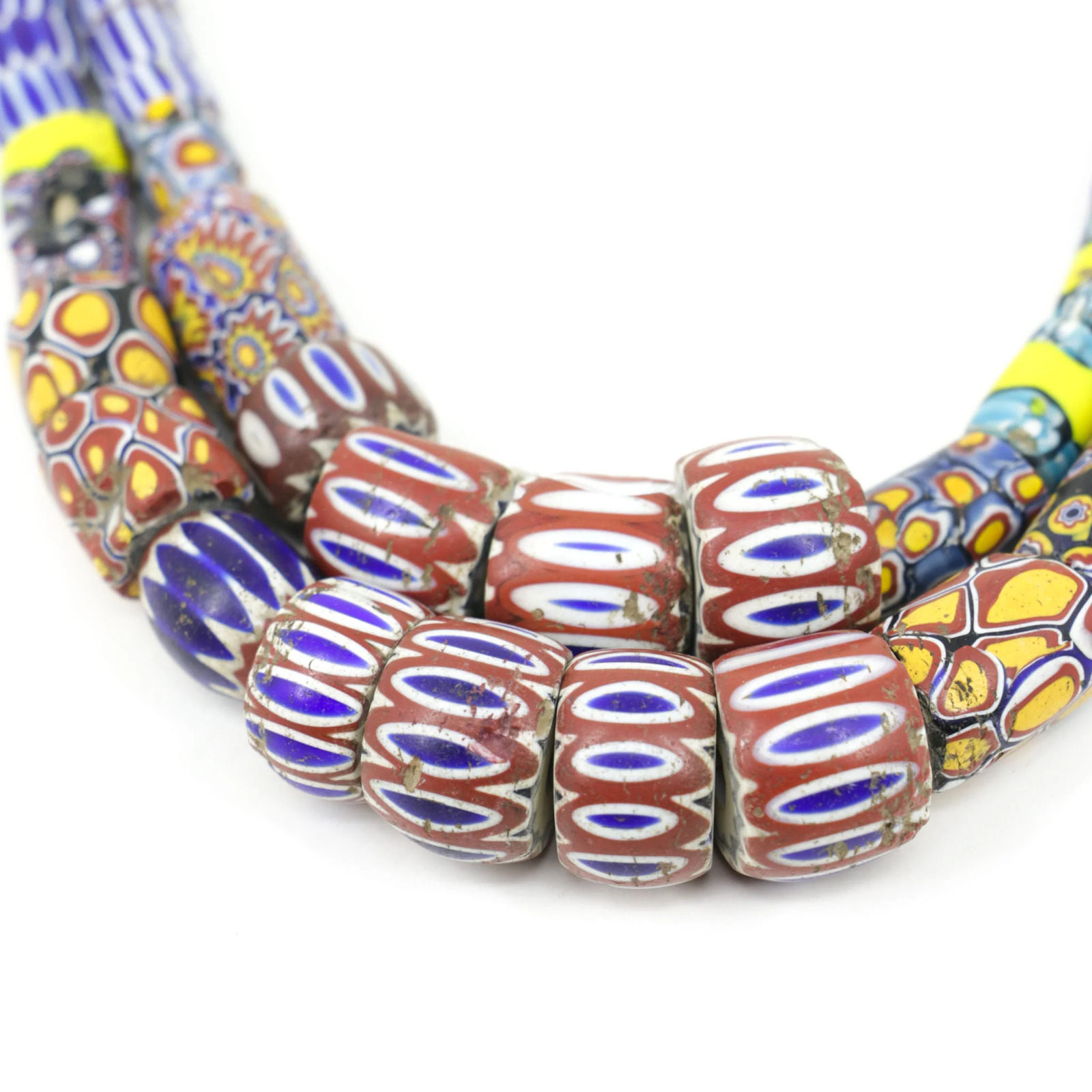 Women's Chevron Double Strand Venetian Trade Beads