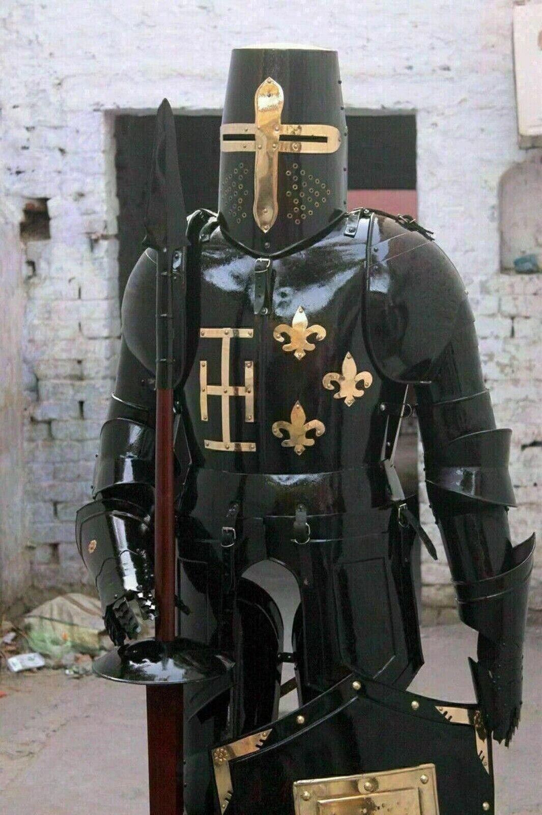 Medieval Knight Suit Of Armor Wearable Crusader Combat Full Body Armor Larp Suit