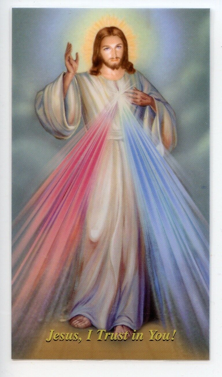 CHAPLET OF THE DIVINE MERCY - Laminated  Holy Cards.  QUANTITY 25 CARDS