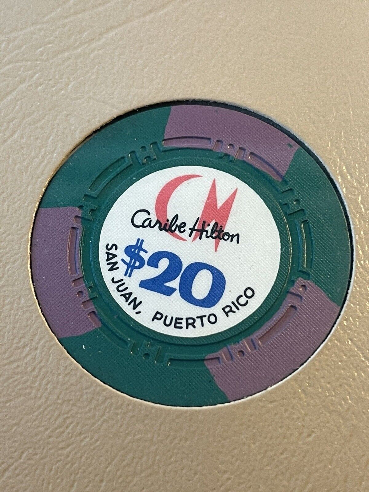 $20 Caribe Hilton San Juan Puerto Rico Casino Chip **Rare** CHC-20