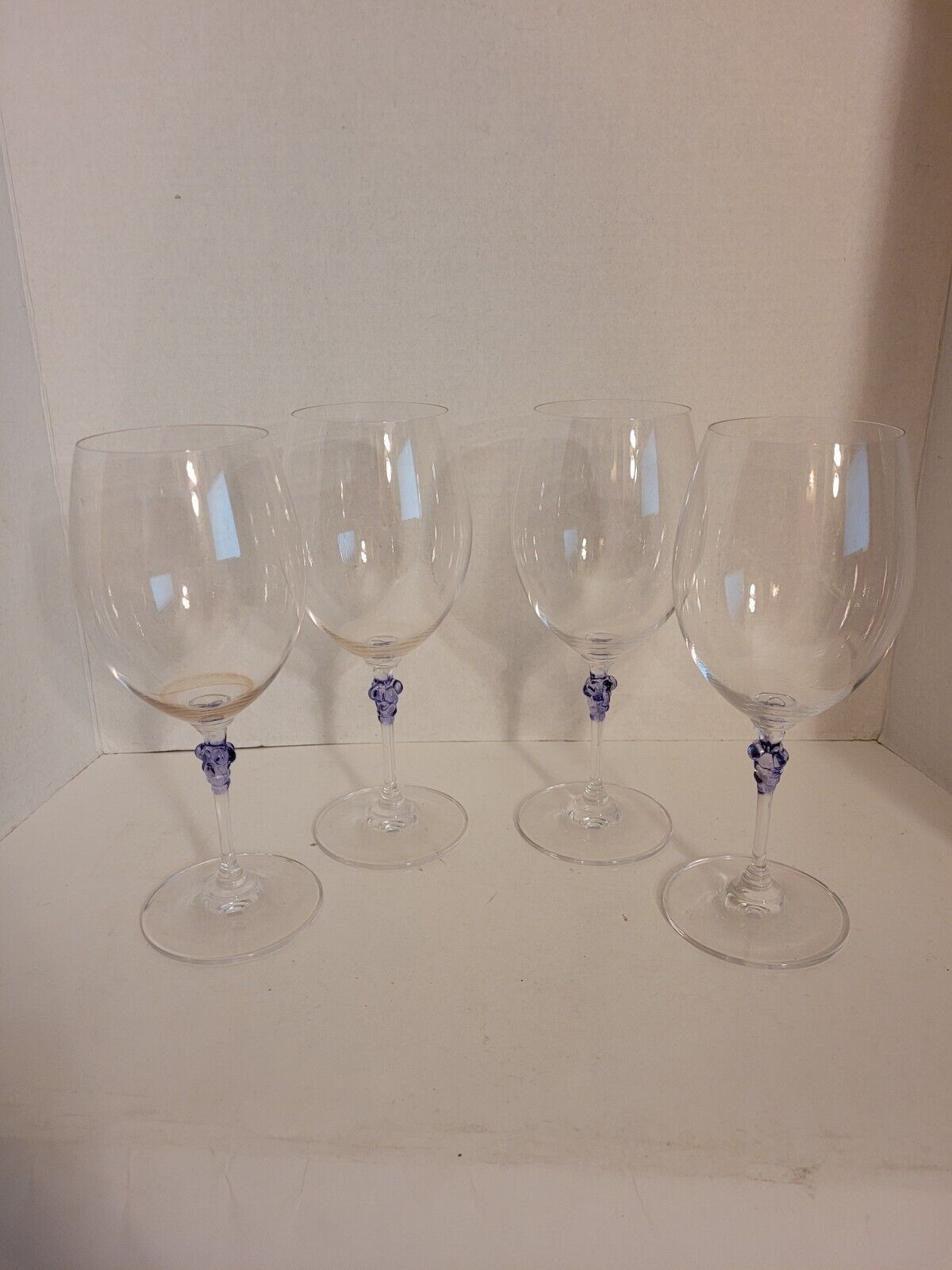 Mikasa Crystal Chablis Red Wine Purple Grape Cluster Glasses 9\