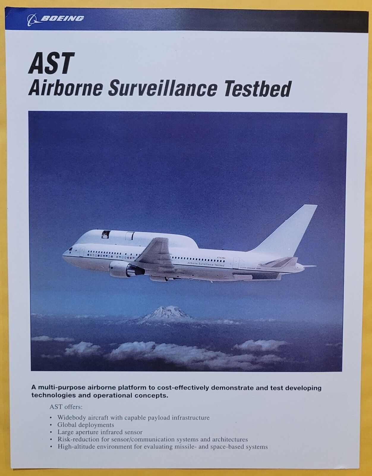 Vintage Marketing - Boeing Airborne Surveillance Testbed - AST - 1997