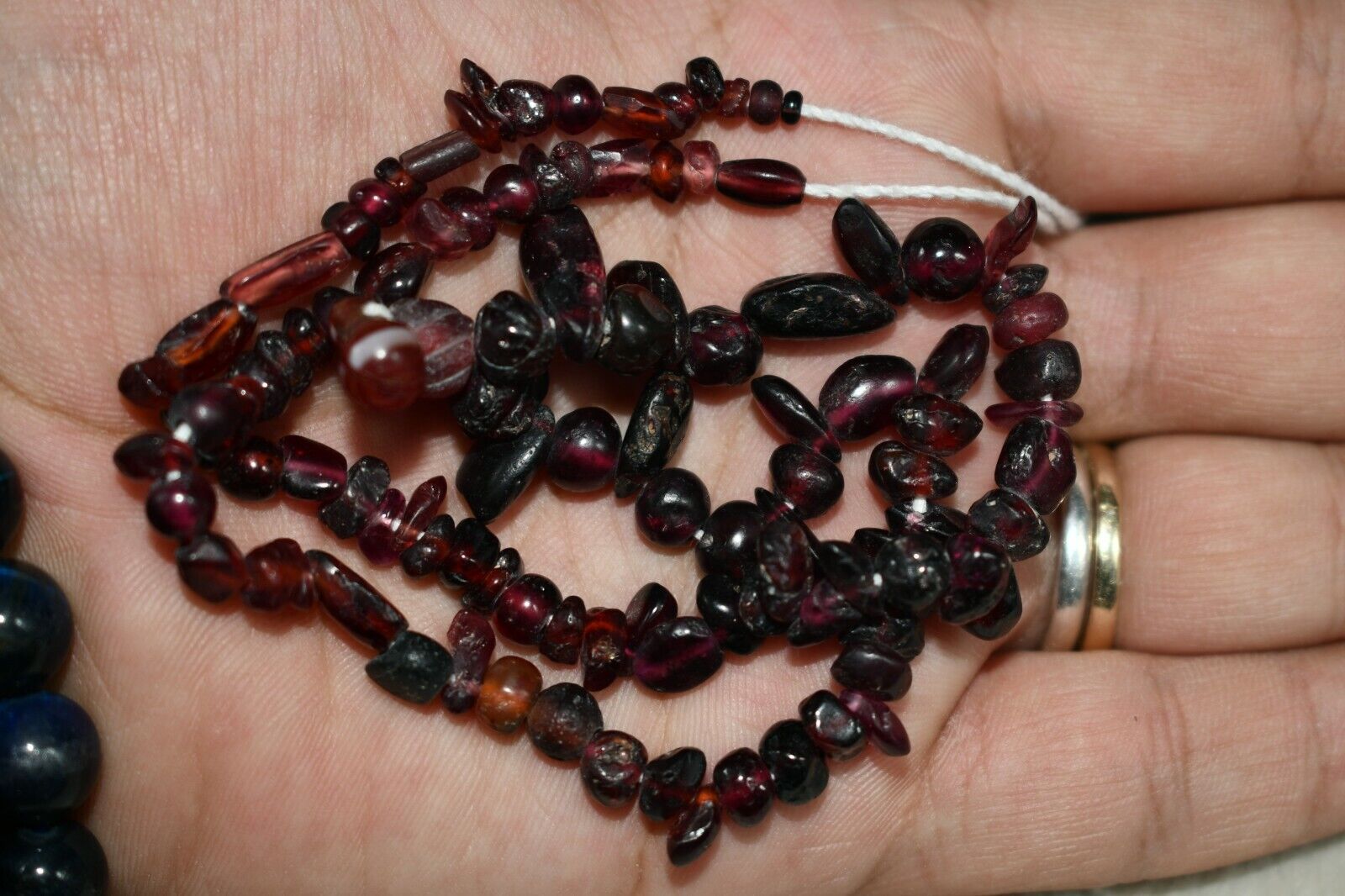 Authentic Ancient Roman Period Garnet Stone Beads Necklace C. 200 BC - 500 AD