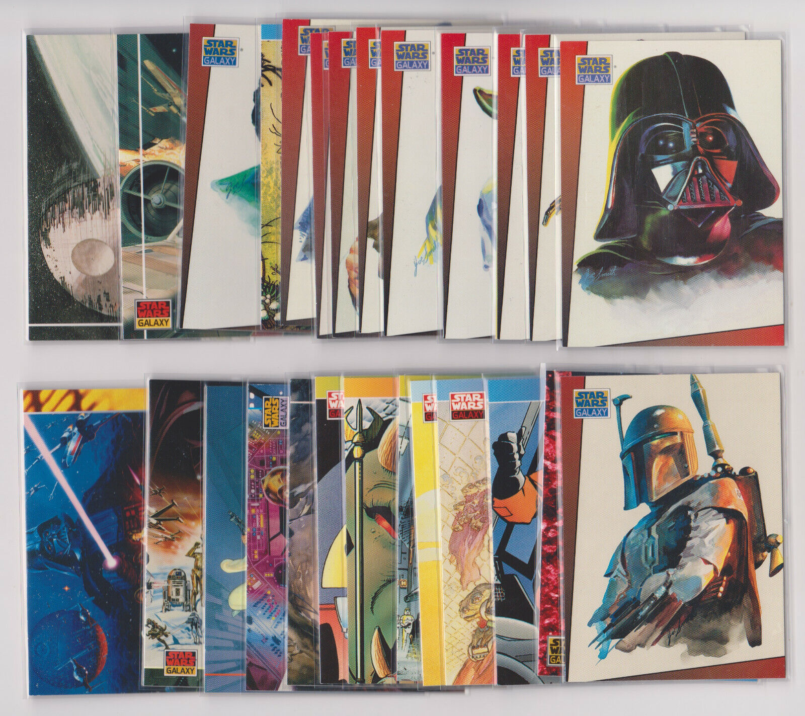 COMPLETE 28 CARD SET - 1993 Topps Star Wars Galaxy Bend Ems Cards #A-BB RARE