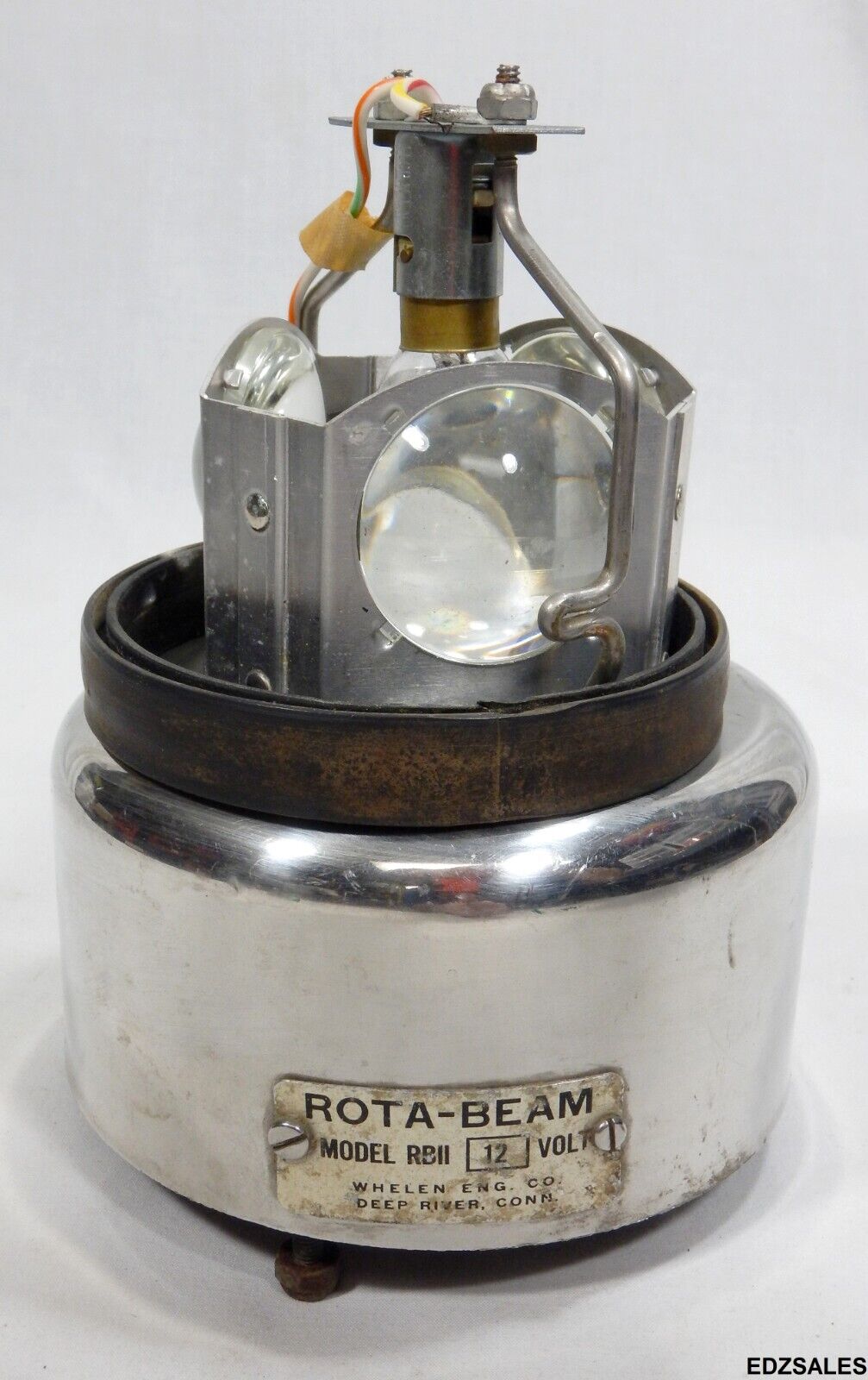 Vintage Whelen Rota-Beam RBII Round Beacon Rotating Caution Hazard Light