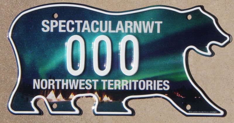 NORTHWEST TERRITORIES Canada Sample License Plate NWT Aurora Borealis