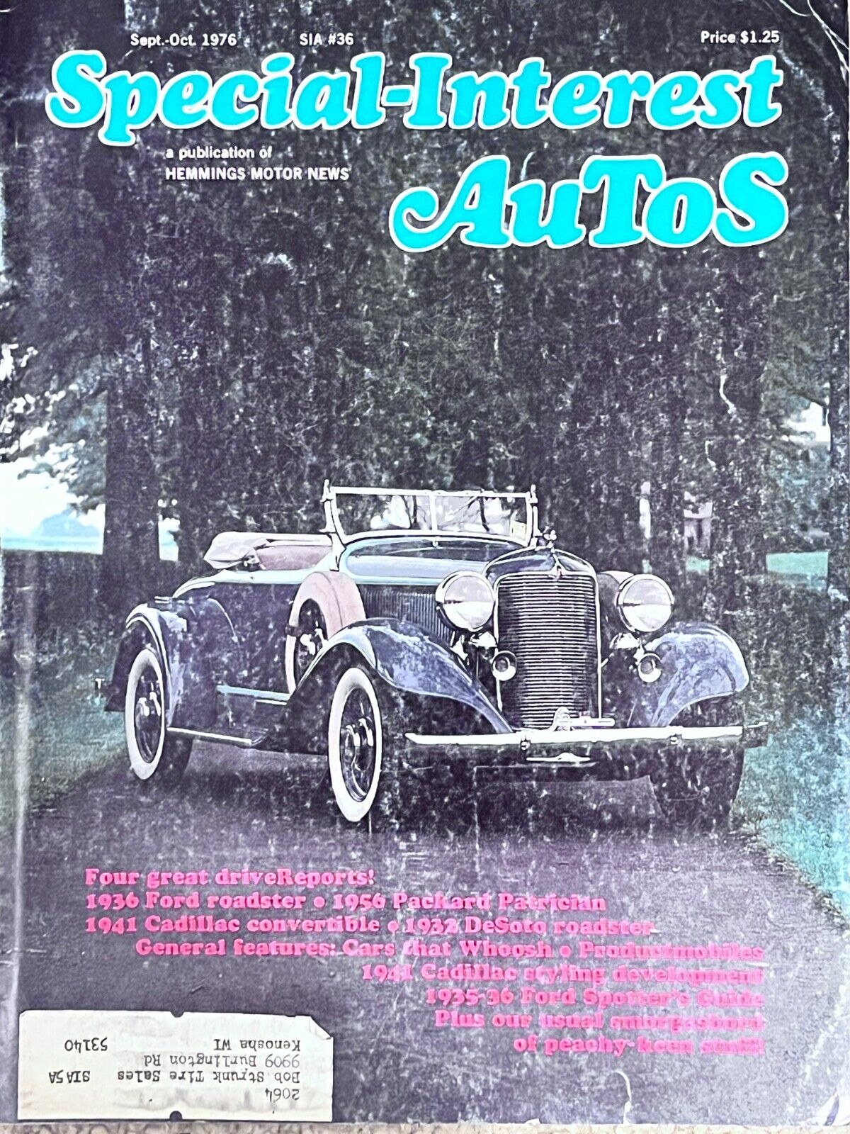1941 Cadillac Convertible & Styling, 1936 Ford Roadster 1935-36 Spotters Guide