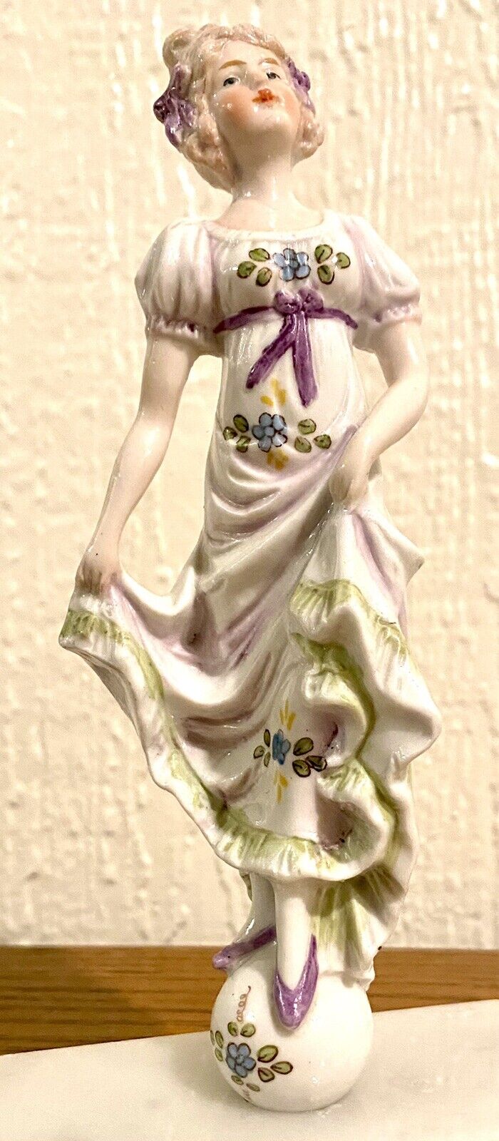 Antique Kister German Curtsying Girl Porcelain 6” Figurine Marked Numbered