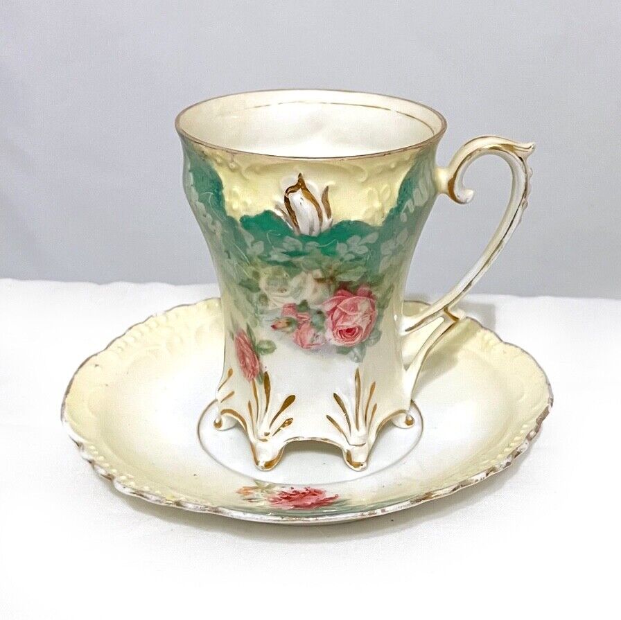 Antique RS Prussia Tea Cup and Saucer Set, old mark