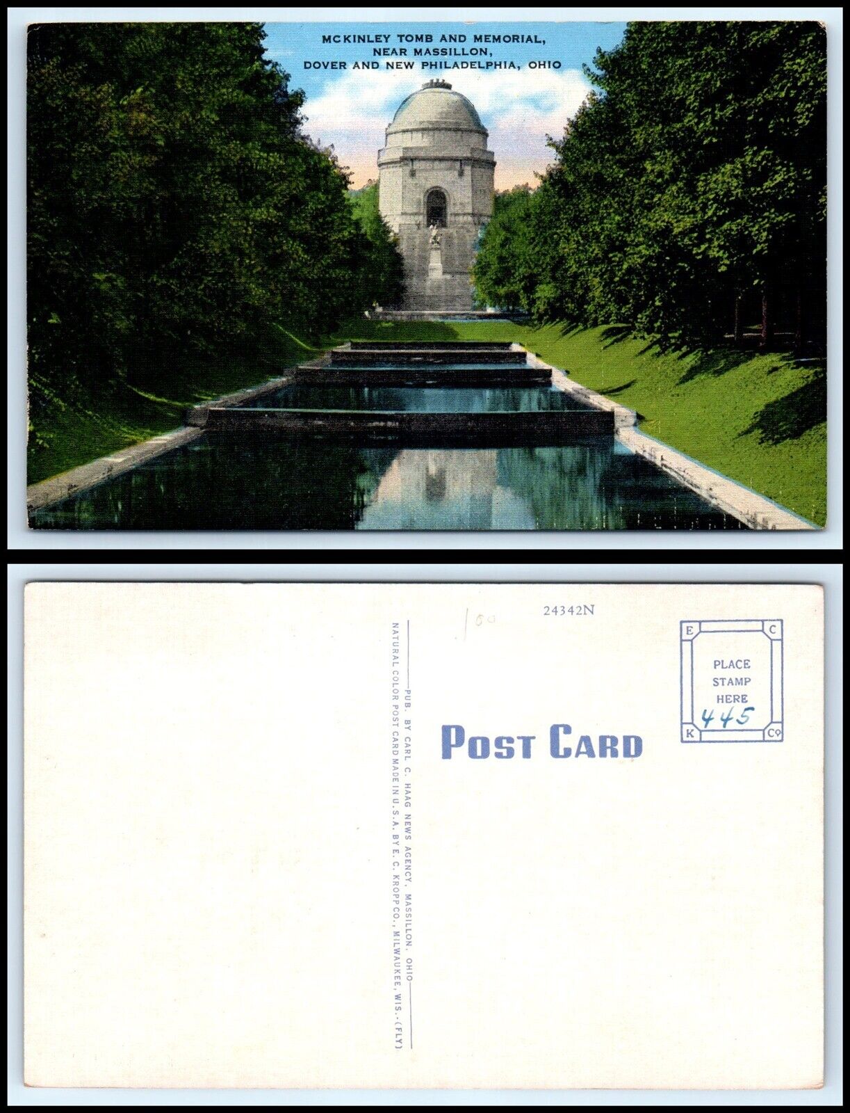 OHIO Postcard - Canton, McKinley Tomb & Memorial Q36
