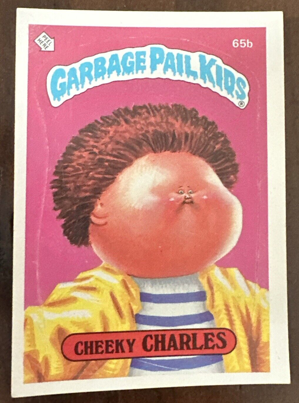 1985 Topps Garbage Pail Kids Original 2nd Series Card #65b CHEEKY CHARLES