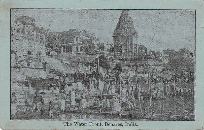 Postcard Water Front Benares India 