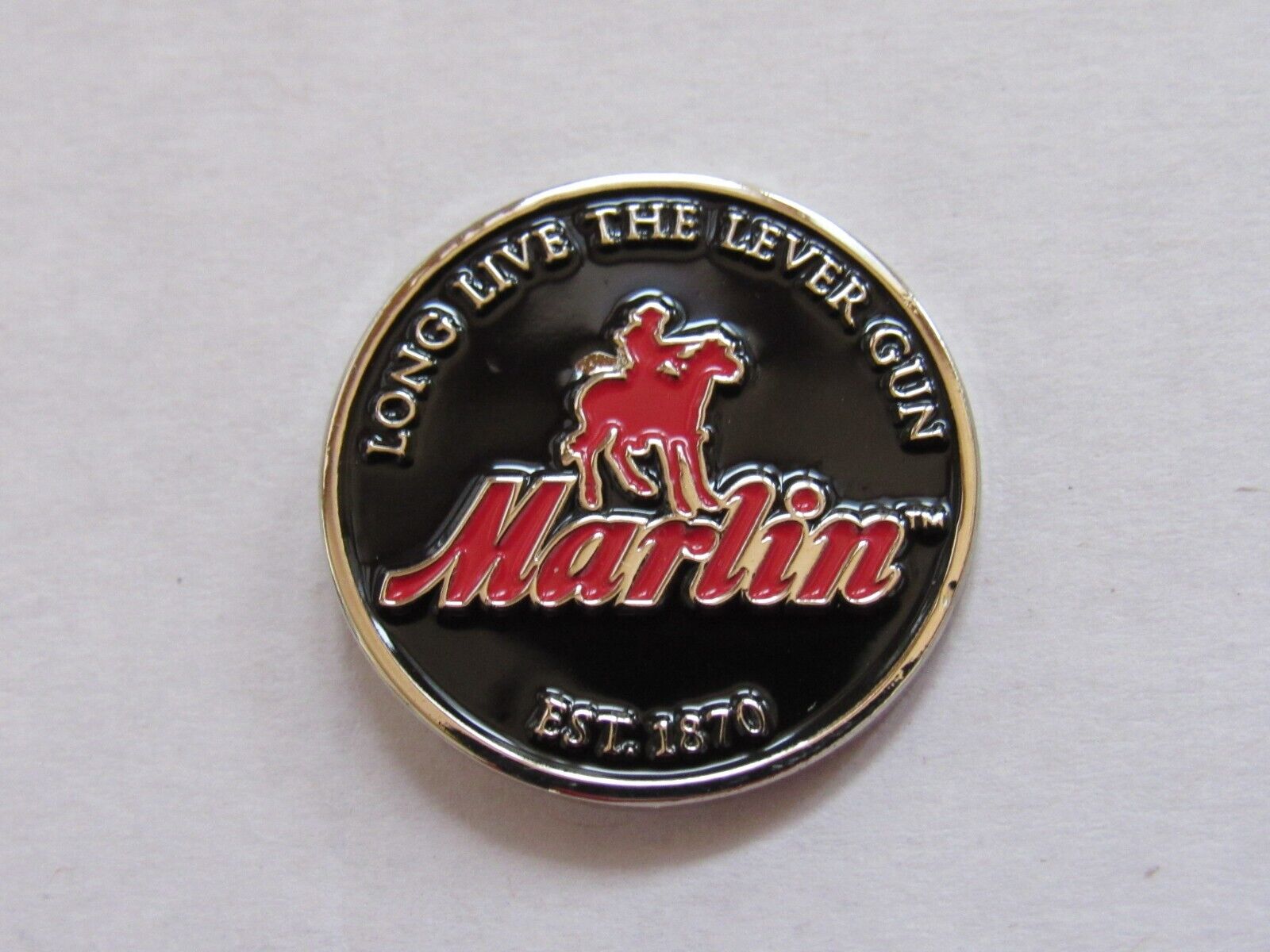 Marlin Firearms Enamel Logo Pin for Hat Jacket Long Live the Lever Gun 1870 NEW