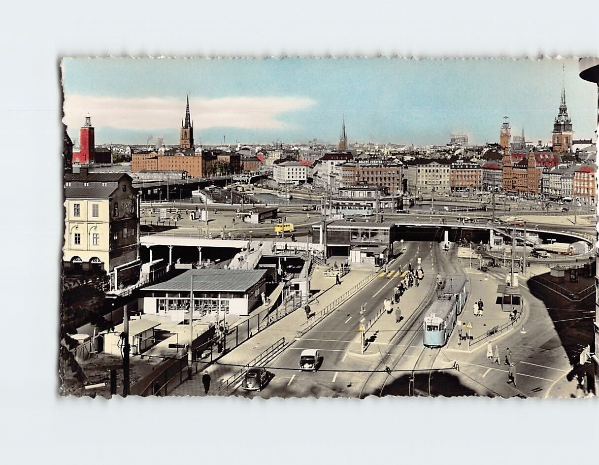 Postcard Motiv från Slussen, Stockholm, Sweden