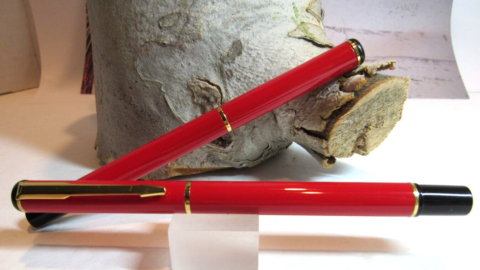 Set of 2 Terzetti Park Vector Metal Rollerball Pens Cherry RED /GT+Gift Box