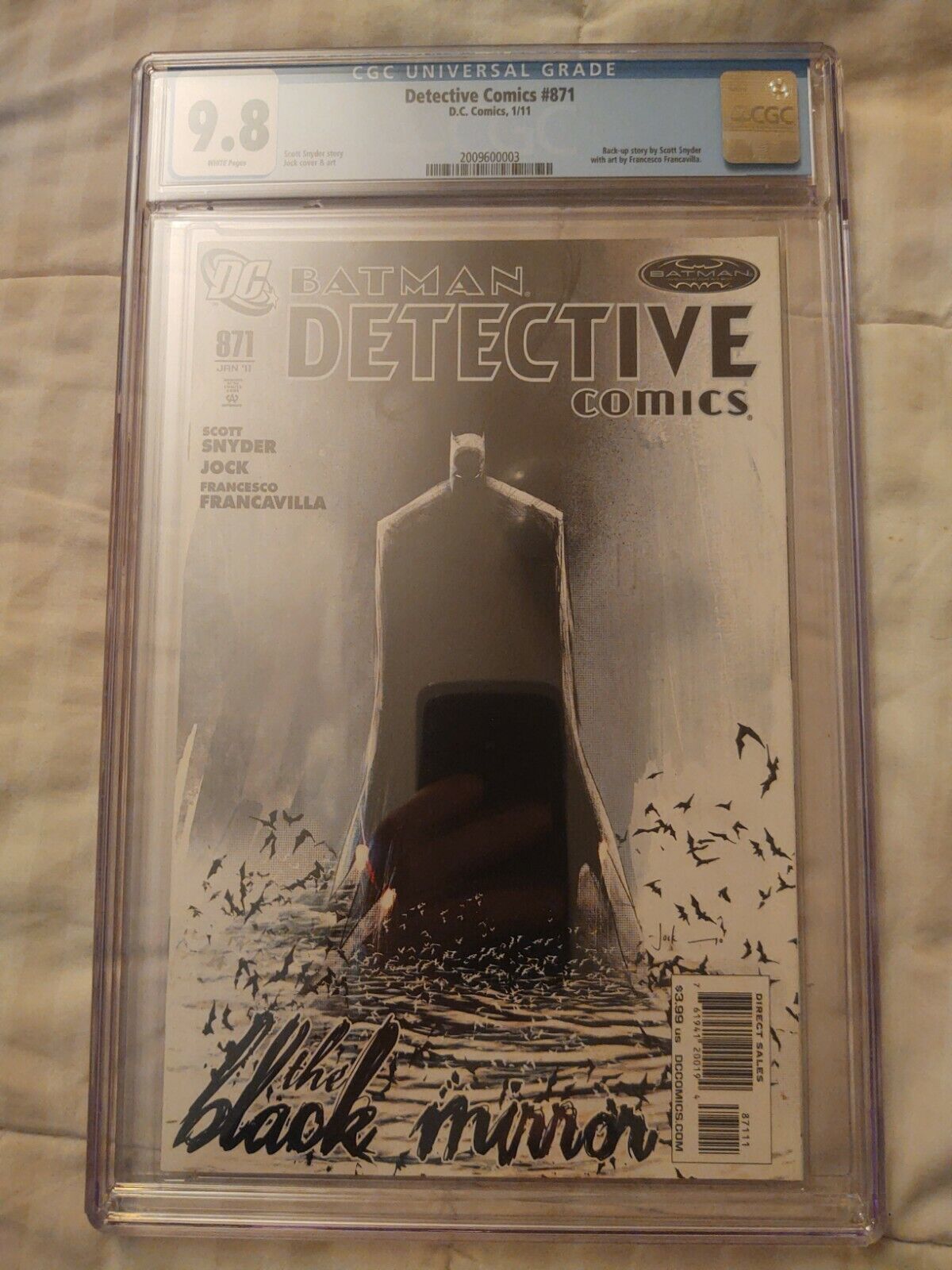 Detective Comics #871 (2011) Black Mirror Jock Cover CGC 9.8 White Pages 