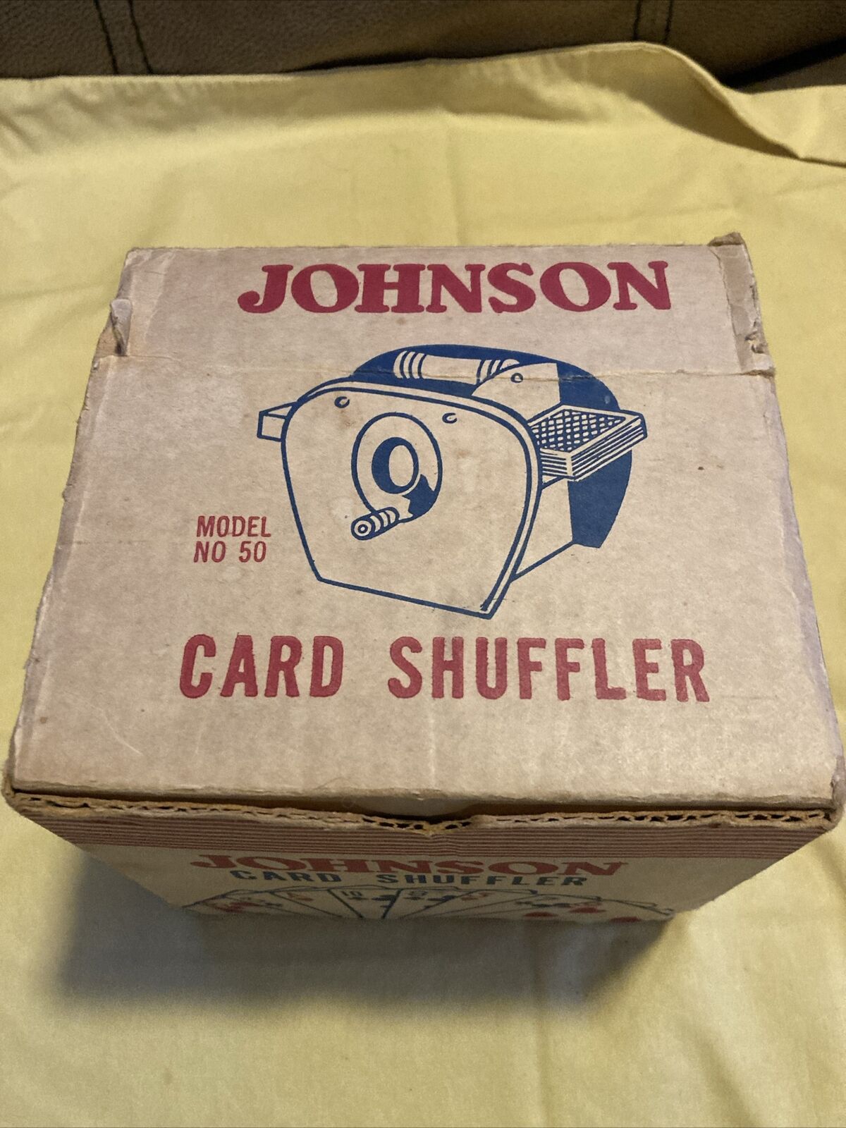 Vintage Johnson Card Shuffler Model No. 50 Chicago 1950’s Original with Box