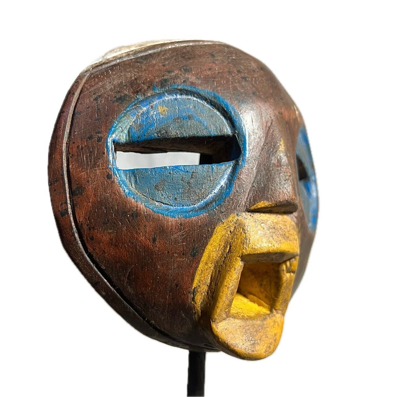 African Mask Round Chiseled African Gyename Mask hand carved mask-807