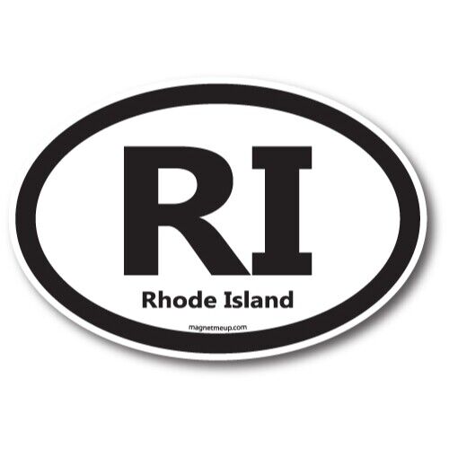 RI Rhode Island US State Oval Magnet Decal, 4x6 Inches, Automotive Magnet