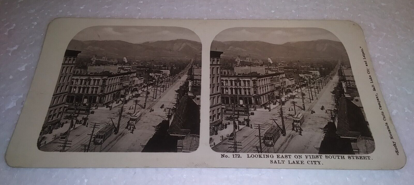 Vintage Looking East On First South Street Salt Lake City Stereoview Card