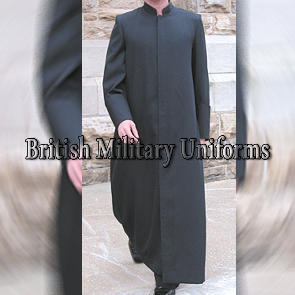 Roman Church Cassock Dark Gray Clothing Robe, Anglican Line Preacher Clergy Robe