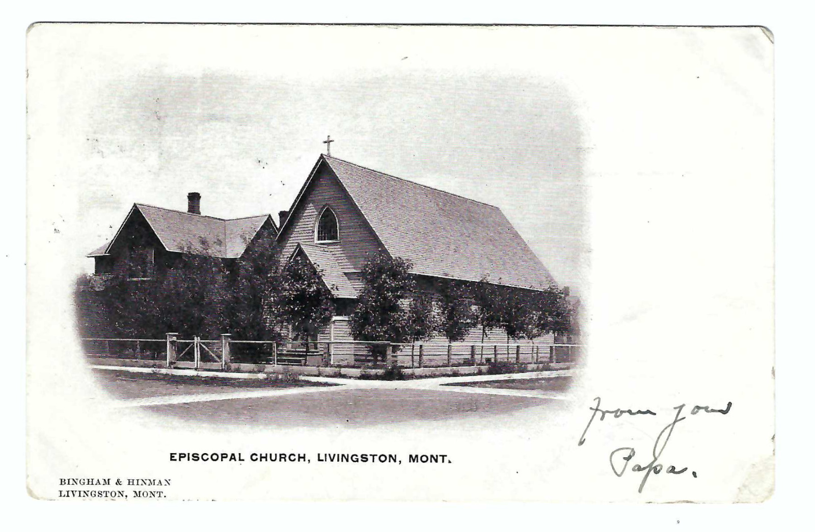 Livingston Montana Episcopal Church 1906 Vintage Postcard