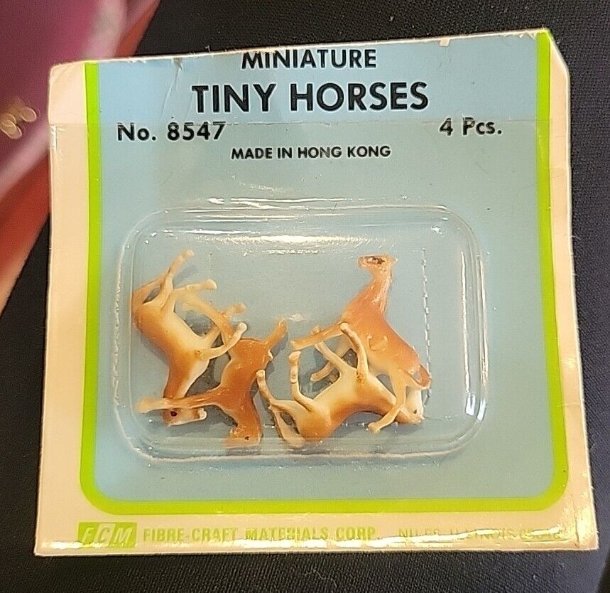 Vintage Fibre Craft Miniature Horses New Old Stock Tiny