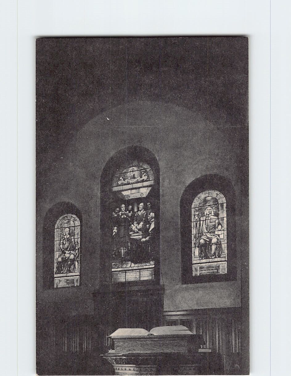 Postcard Interior View of the First Church in Plymouth Massachusetts USA