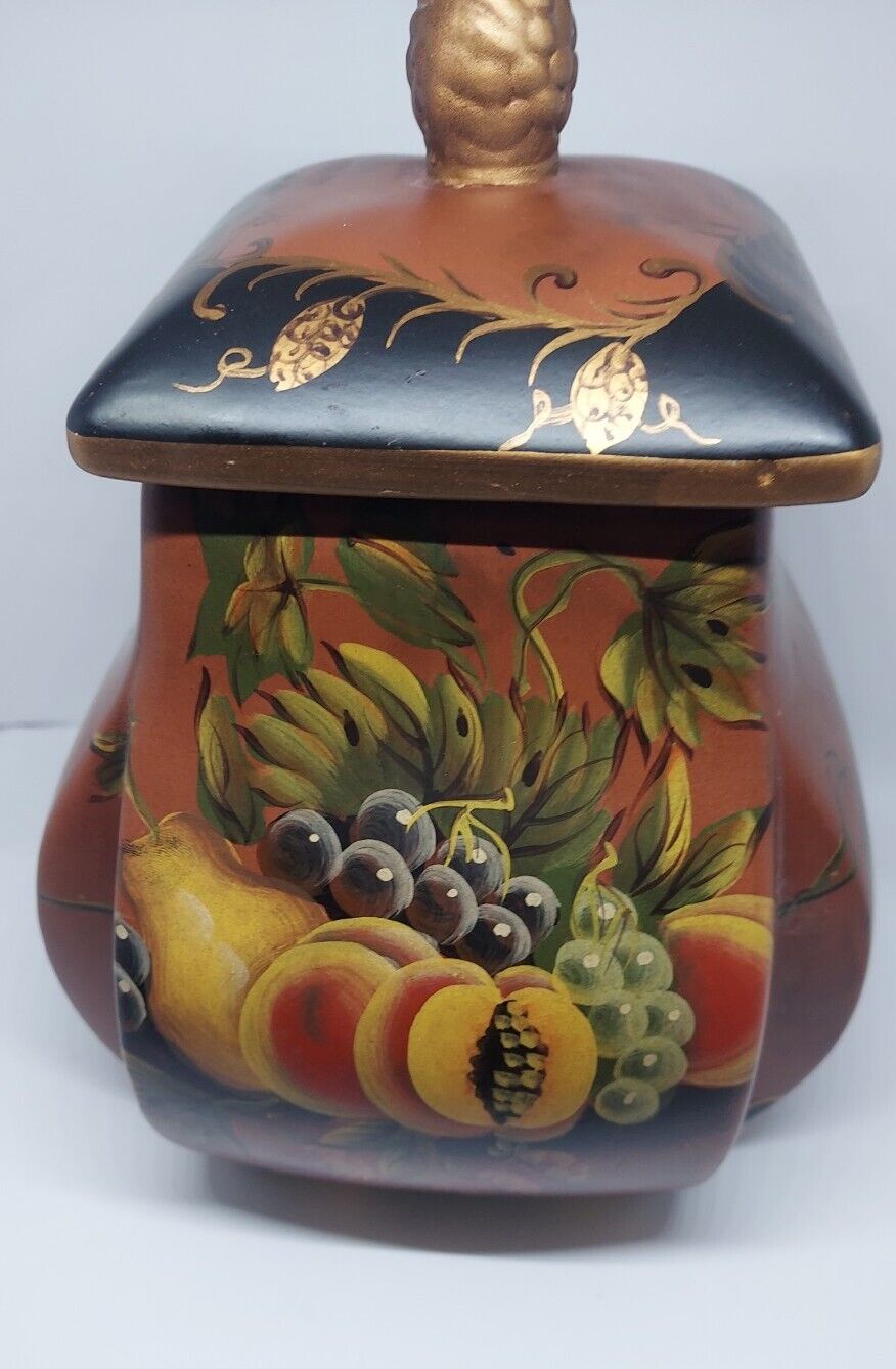 Rare Vintage Toyo by Raymond Waites Lidded Jar  Floral 8 1/2” Tall X 6 1/2 Wide