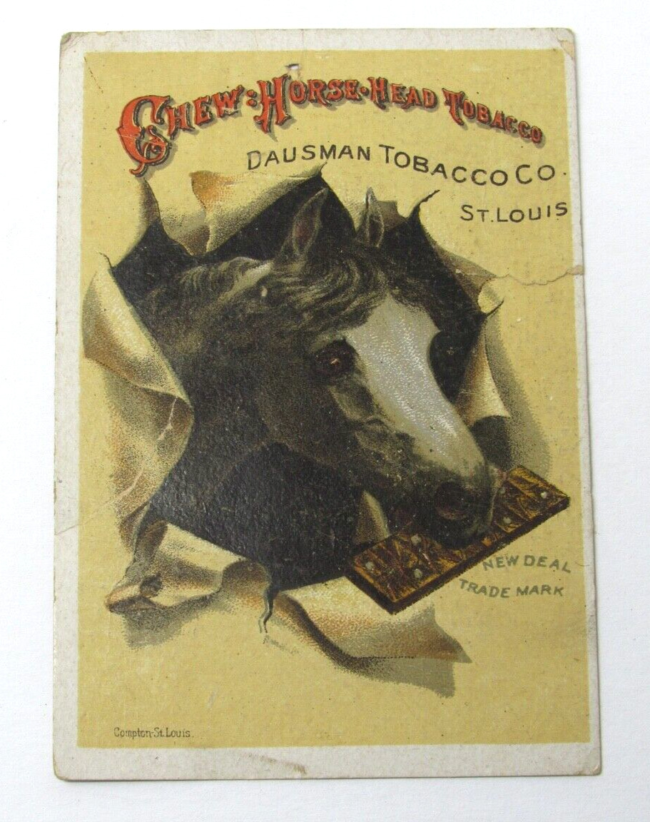 Dausman Tobacco Company Trade Card St. Louis MO c1880s-90s Chew Horse Head