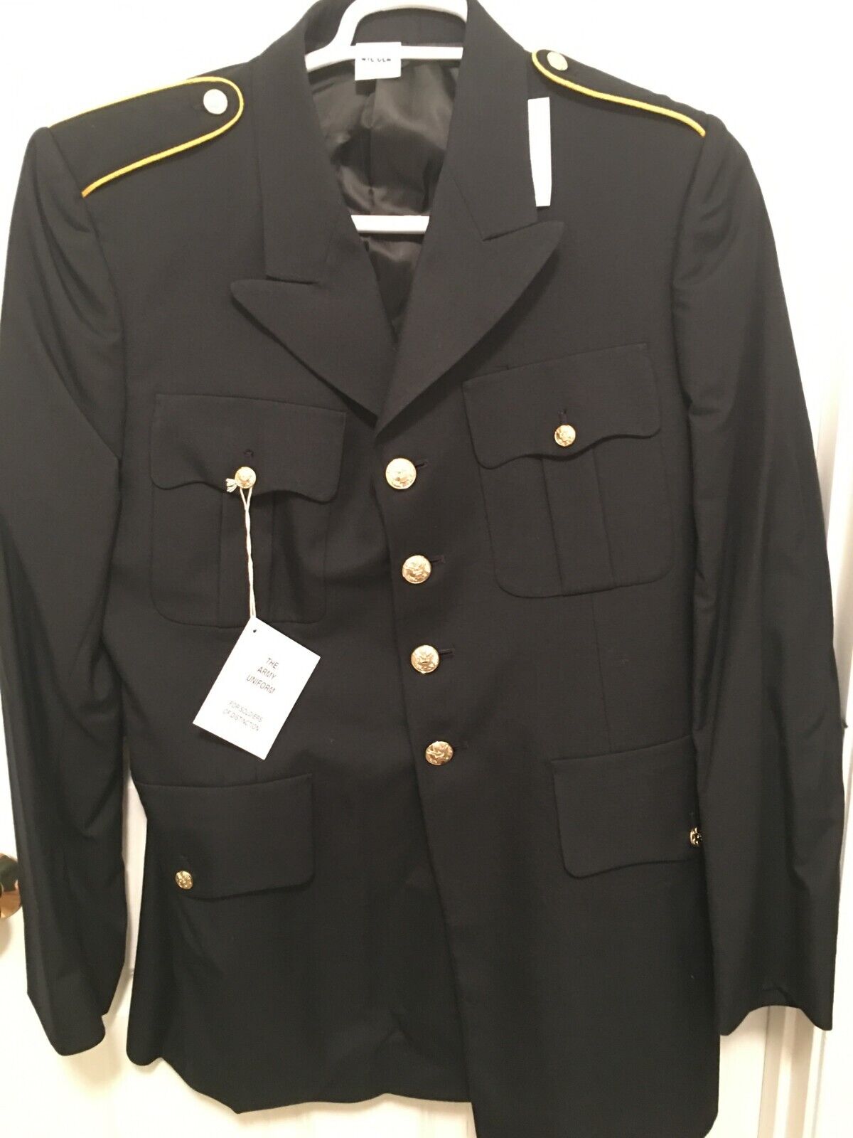US Army Men’s Military Service Dress Blue Uniform Jacket Coat Size 41L ASU