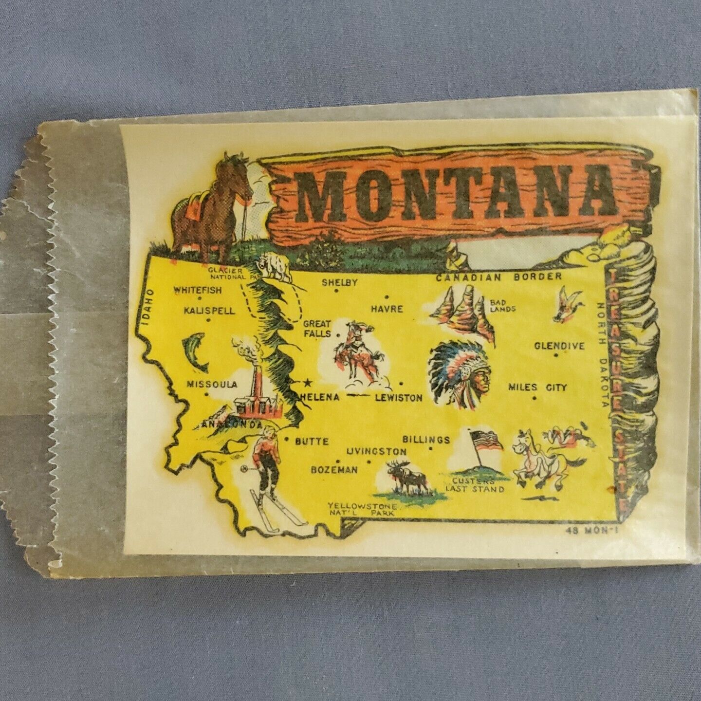 Vintage Montana Souvenir Travel Decal Window Luggage 50s 60s
