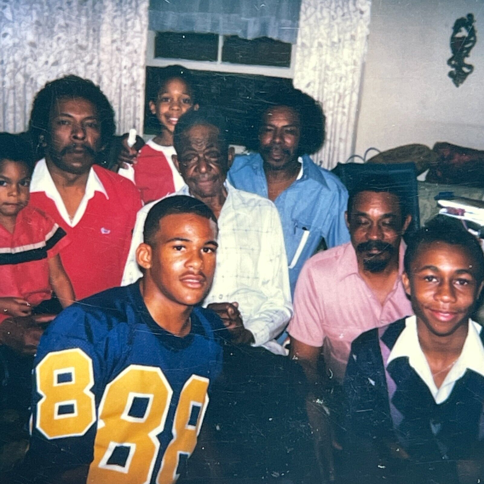 QB Photograph Polaroid 1986 African American Family Men 
