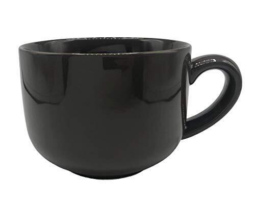 24 ounce Extra Large Latte Coffee Mug Cup or Soup Bowl with Handle - Dark Gray