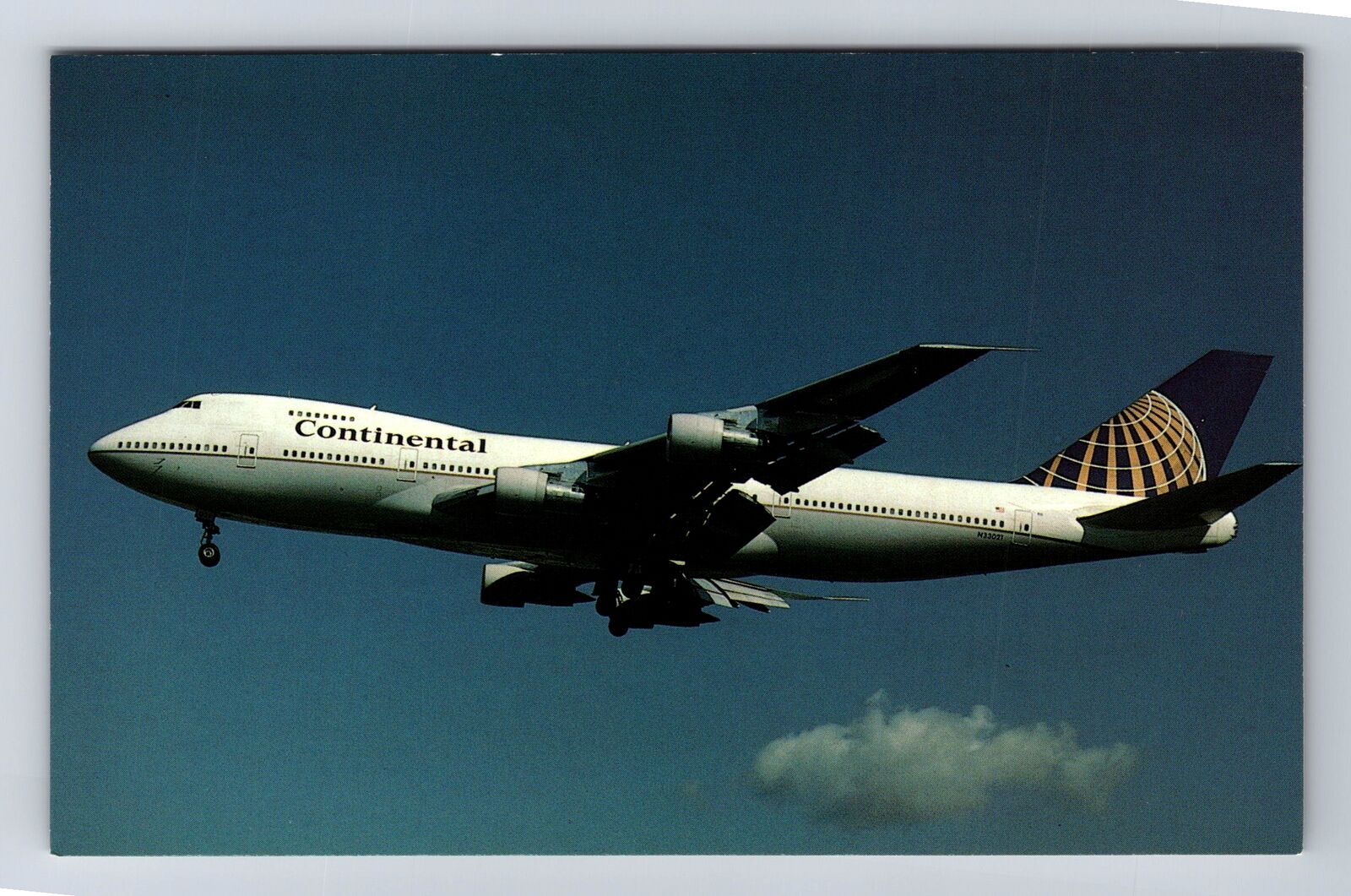 Continental Airlines, Boeing B-747-243B, Airplane, Vintage Postcard