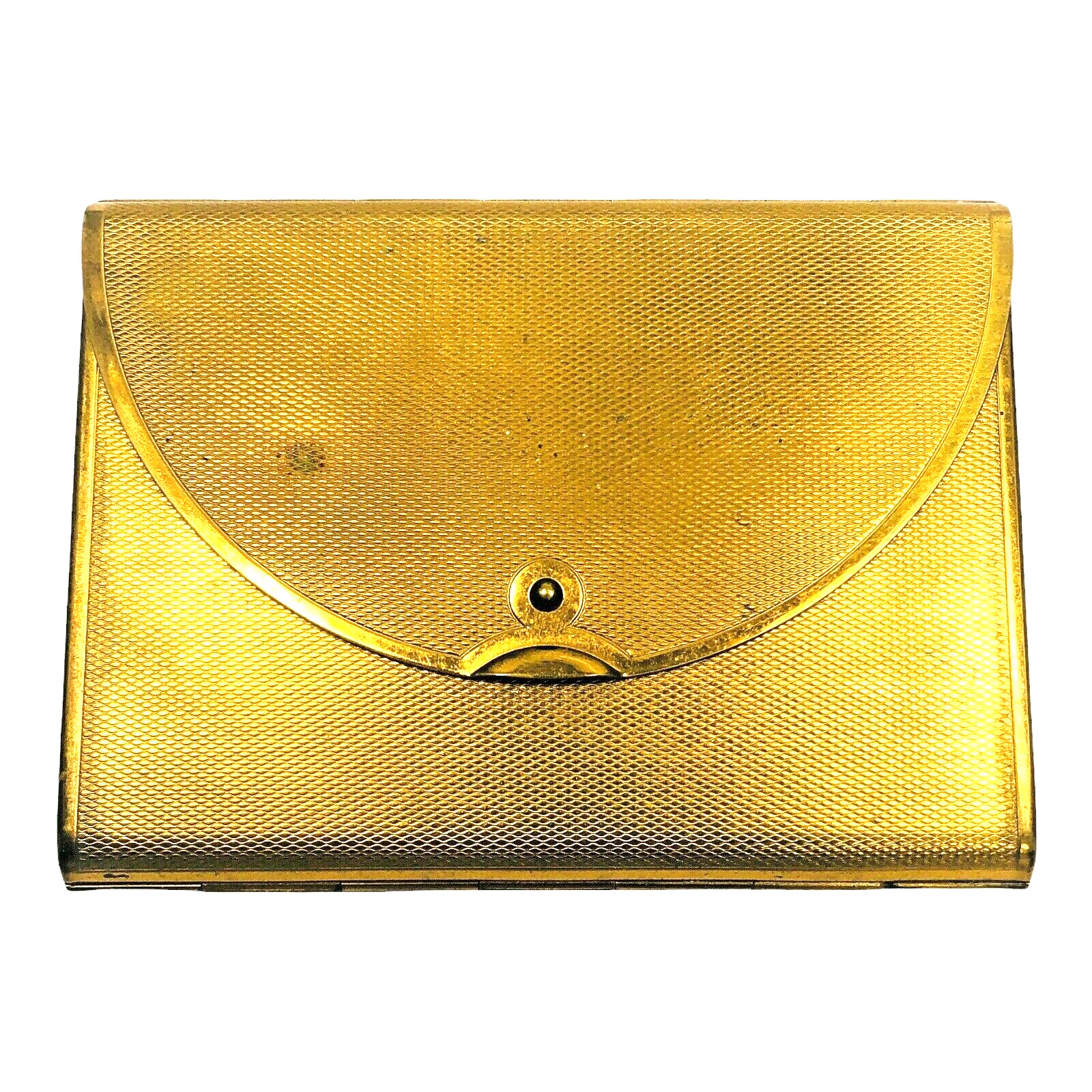 Coty GOLDEN ENVELOPE Vintage Powder Brass Compact with Mirror Trifold #119