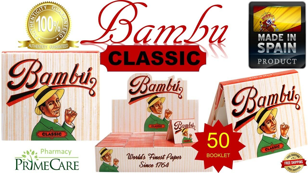 Authentic Bambu CLASSIC Regular World's Finest Rolling Paper 33 Leaves(SPAIN) 50