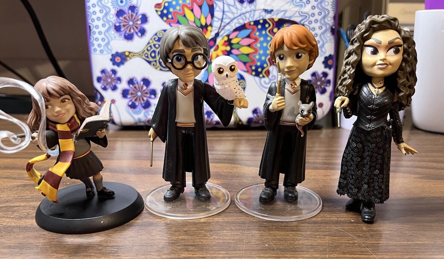 Harry Potter Lot/4 - 3 Rock Candy (Harry, Ron, Bellatrix); QFig (Hermione)