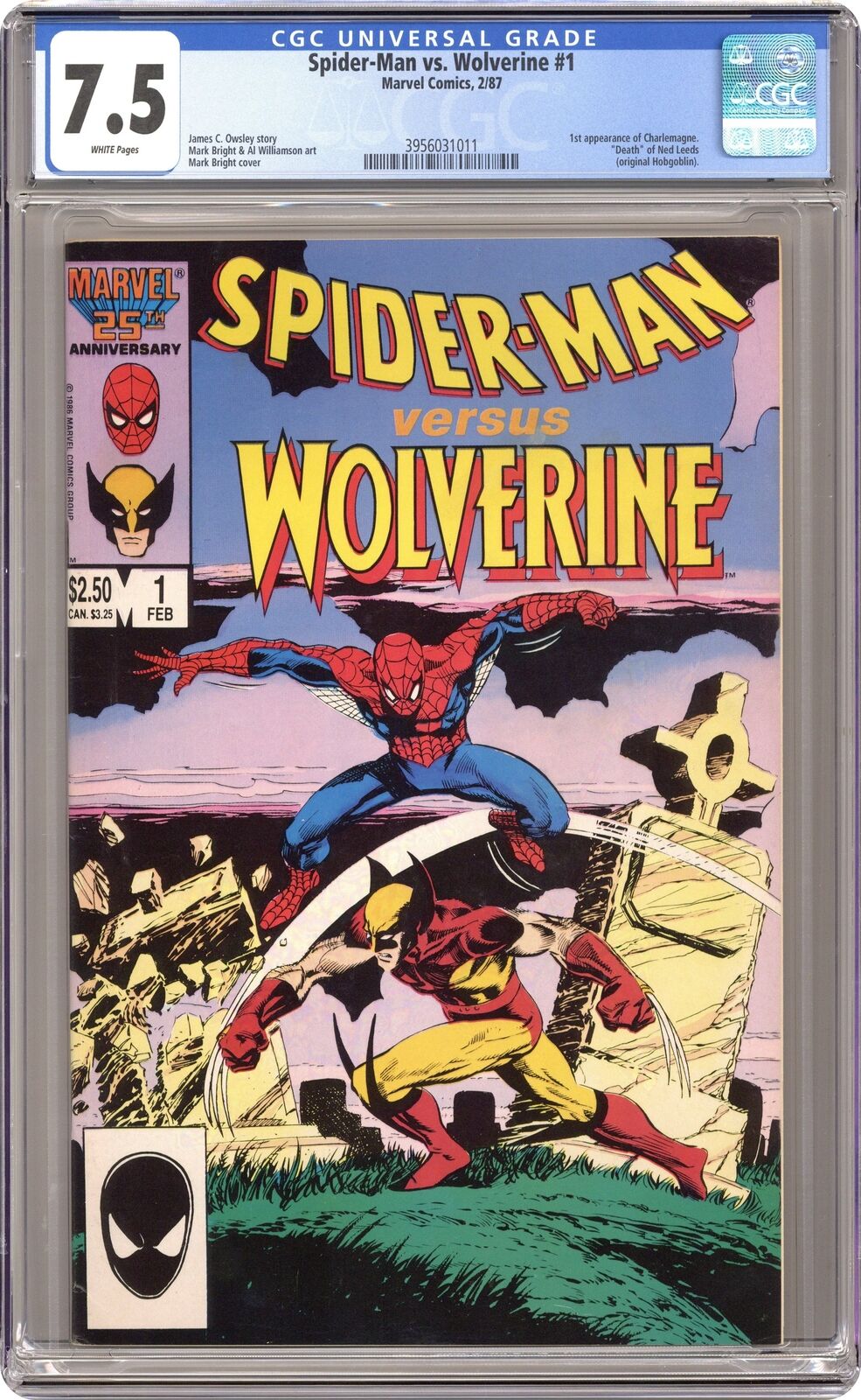 Spider-Man vs. Wolverine 1st Edition #1 CGC 7.5 1987 3956031011
