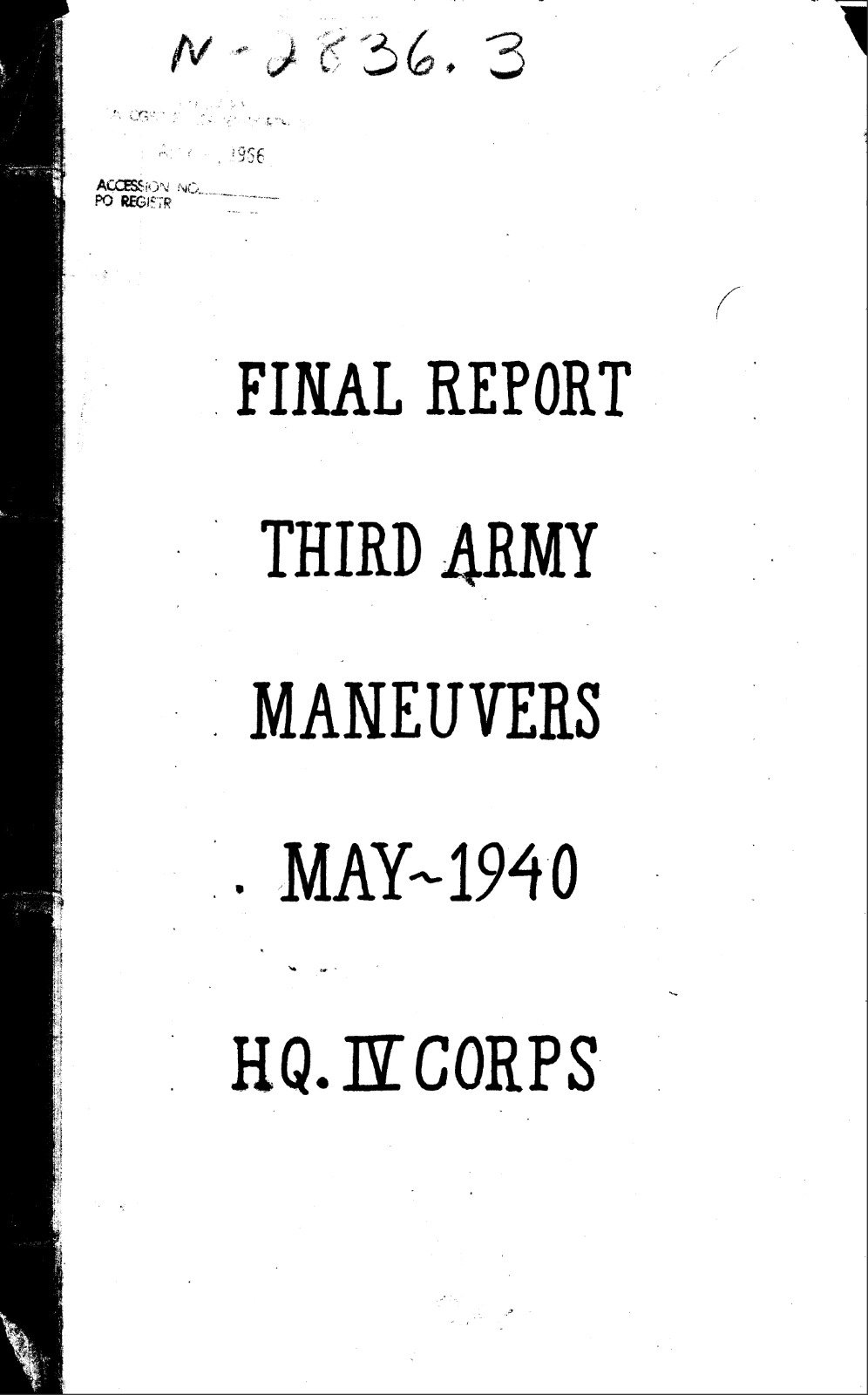 61 Page History Third Army IV Corps Sabine Area Louisiana Study 1940 on Data CD