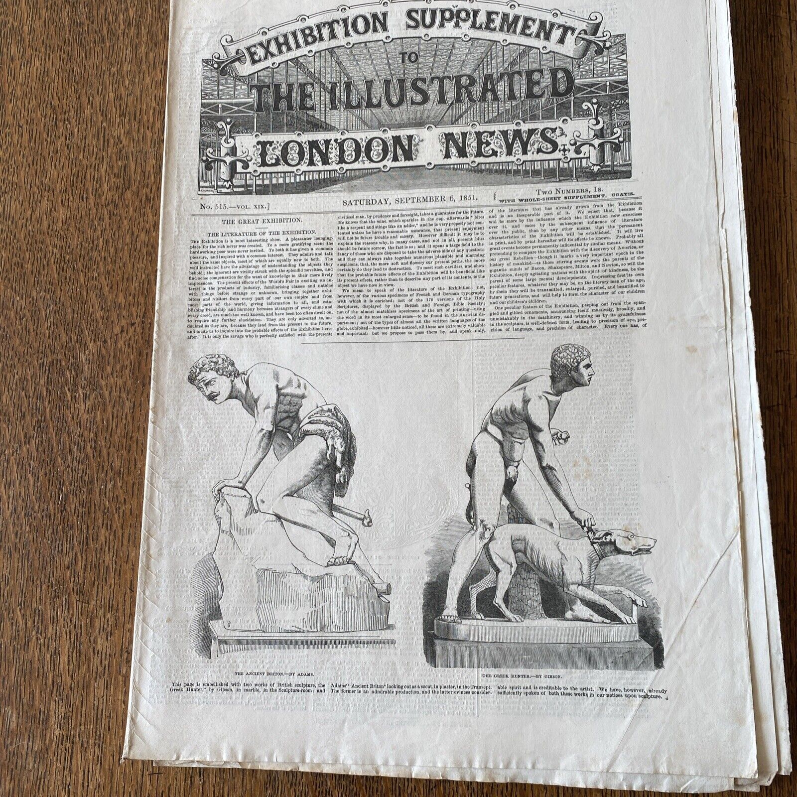 The Illustrated London News Saturday Sept 6 1851 Great International Exhibition