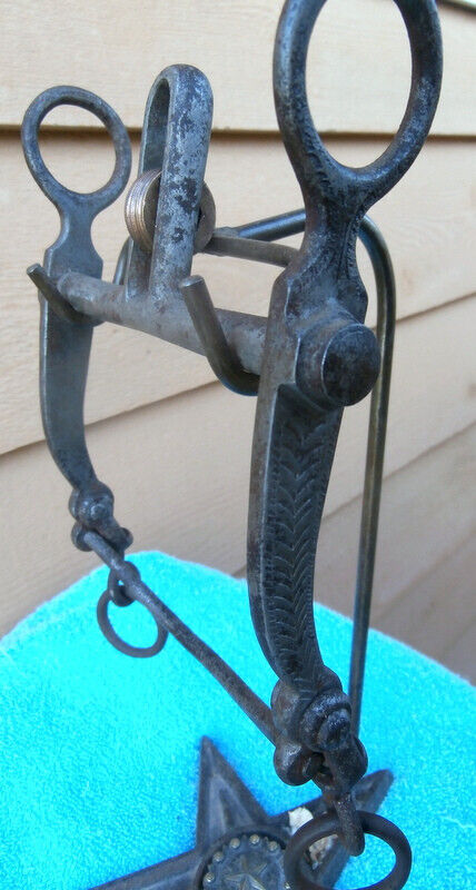 Antique Old Iron August Buermann Horse Curb Bit High Port with Roller