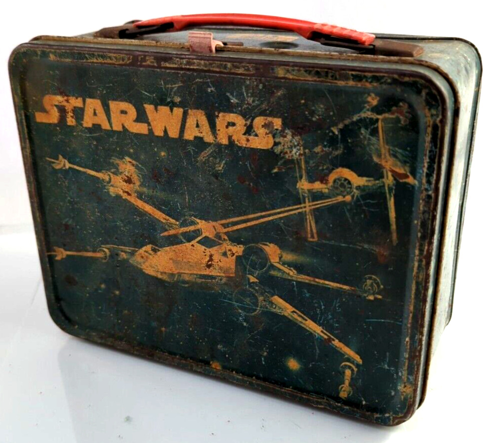 Vintage 1977 King-Seeley Thermos Star Wars Metal Lunchbox, See pics, Aged Look
